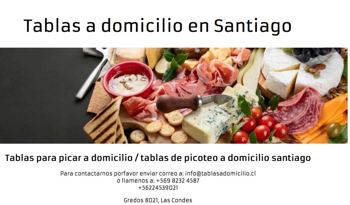 tablas para picar a domicilio en santiago