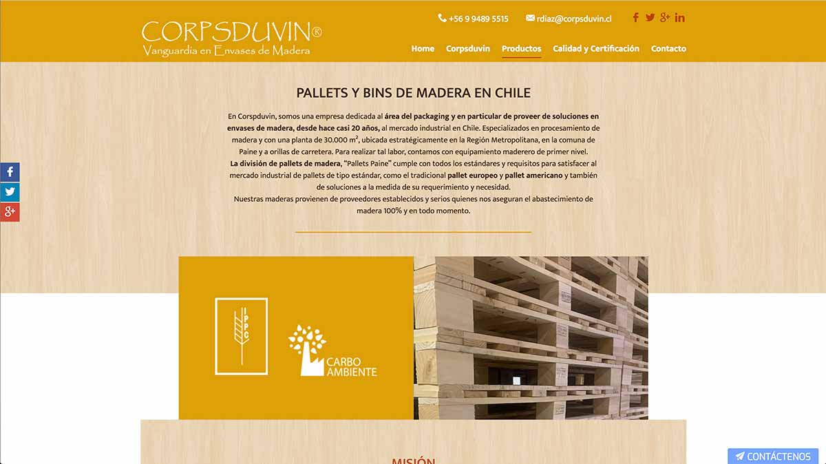 Fábrica de pallets de madera en Chile