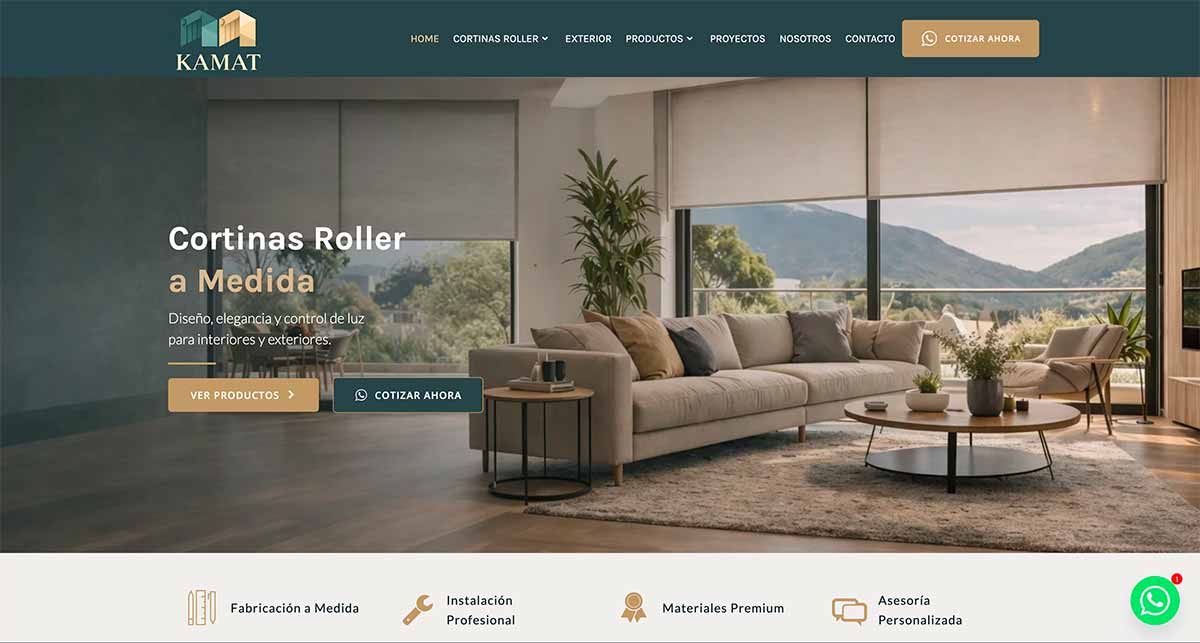 Fabricación y venta de cortinas roller a medida Santiago
